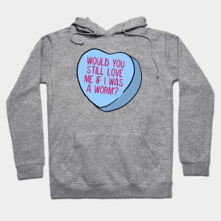 Funny Candy Heart Worm Hoodie